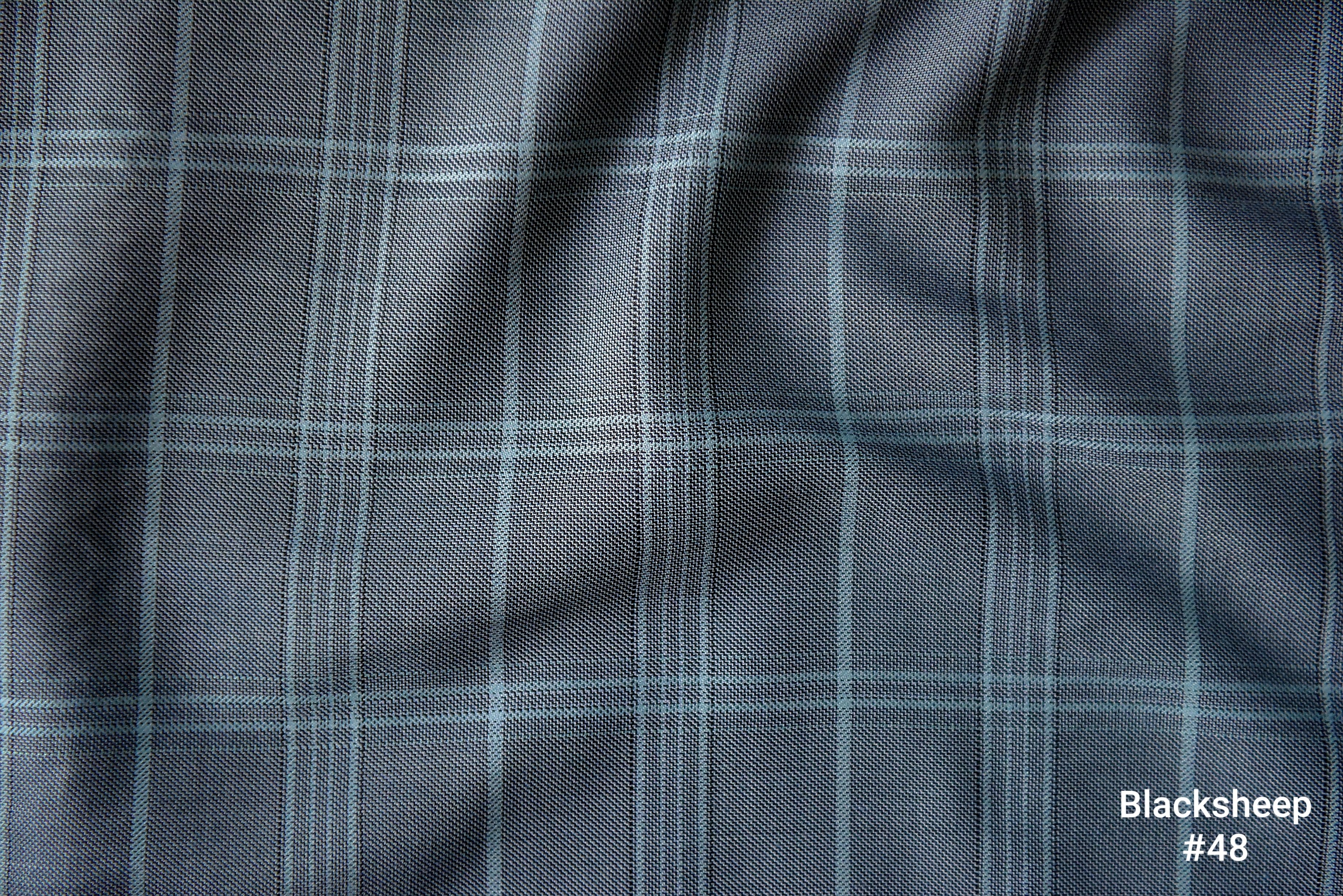 Slate Blue Plaid Wool Blend Suit