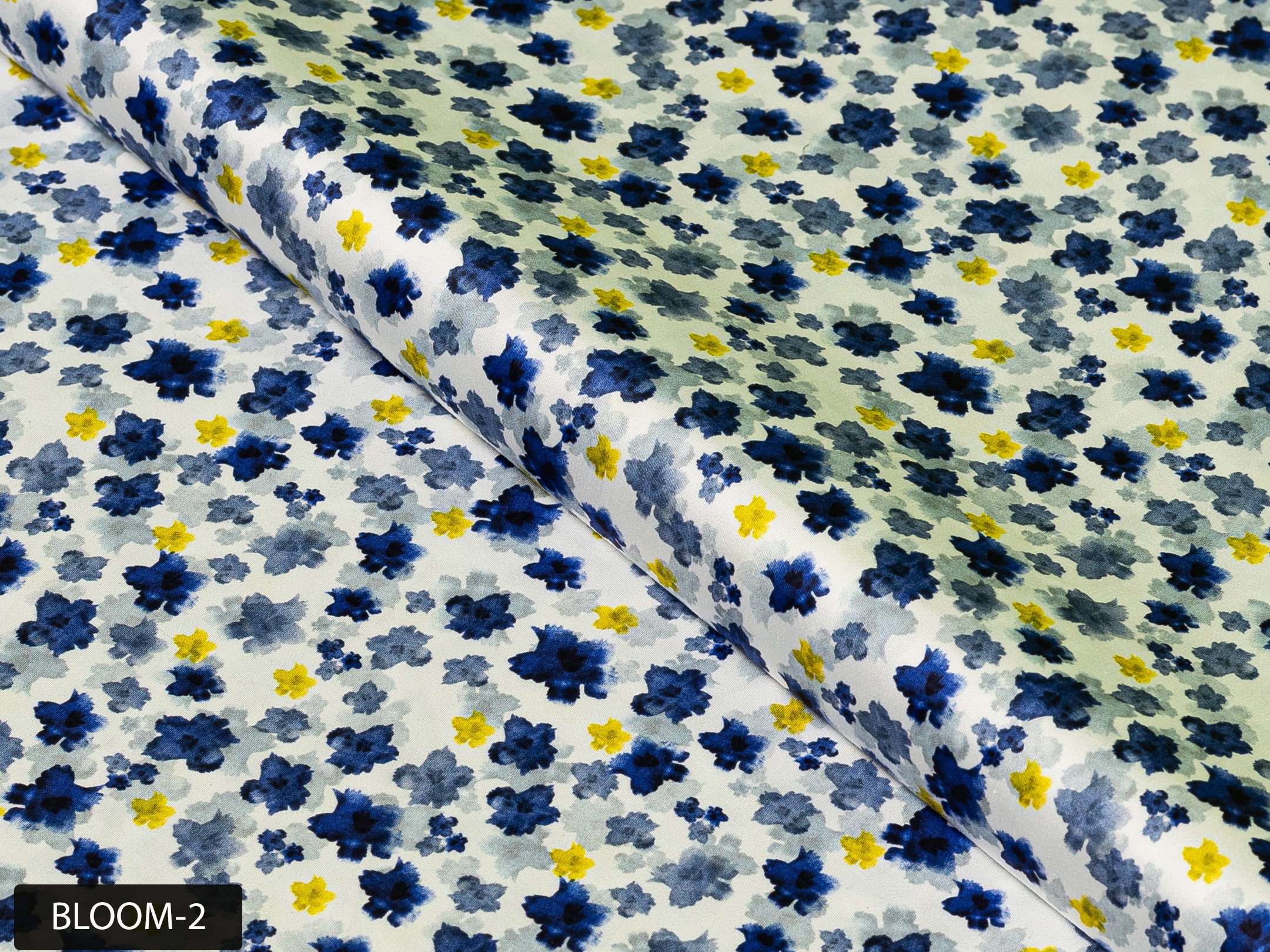 Scattered Blue Blossom Print Shirt