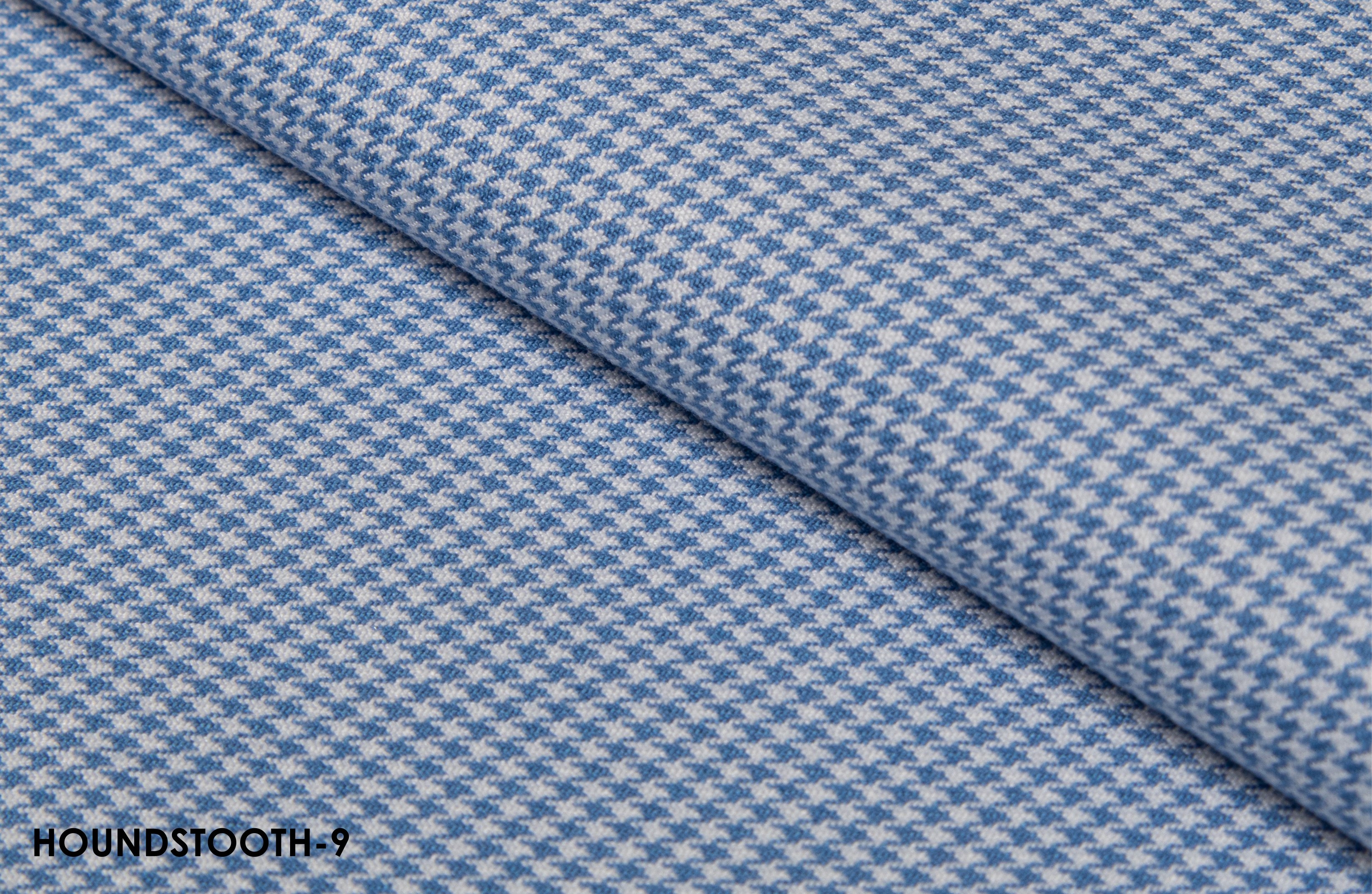 Light Blue and White Houndstooth Blazer