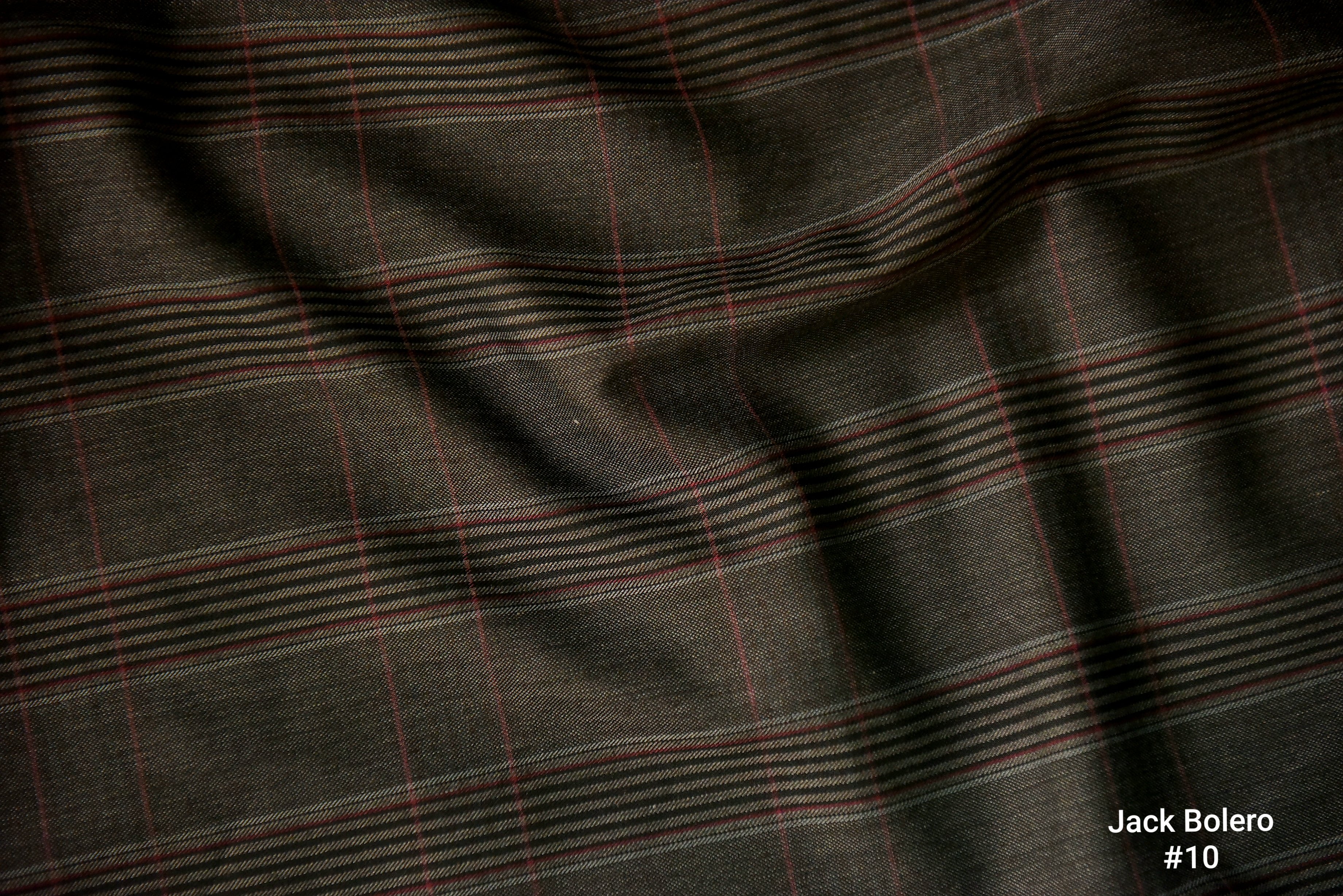 Dark Olive Plaid Suit with Burgundy Accents