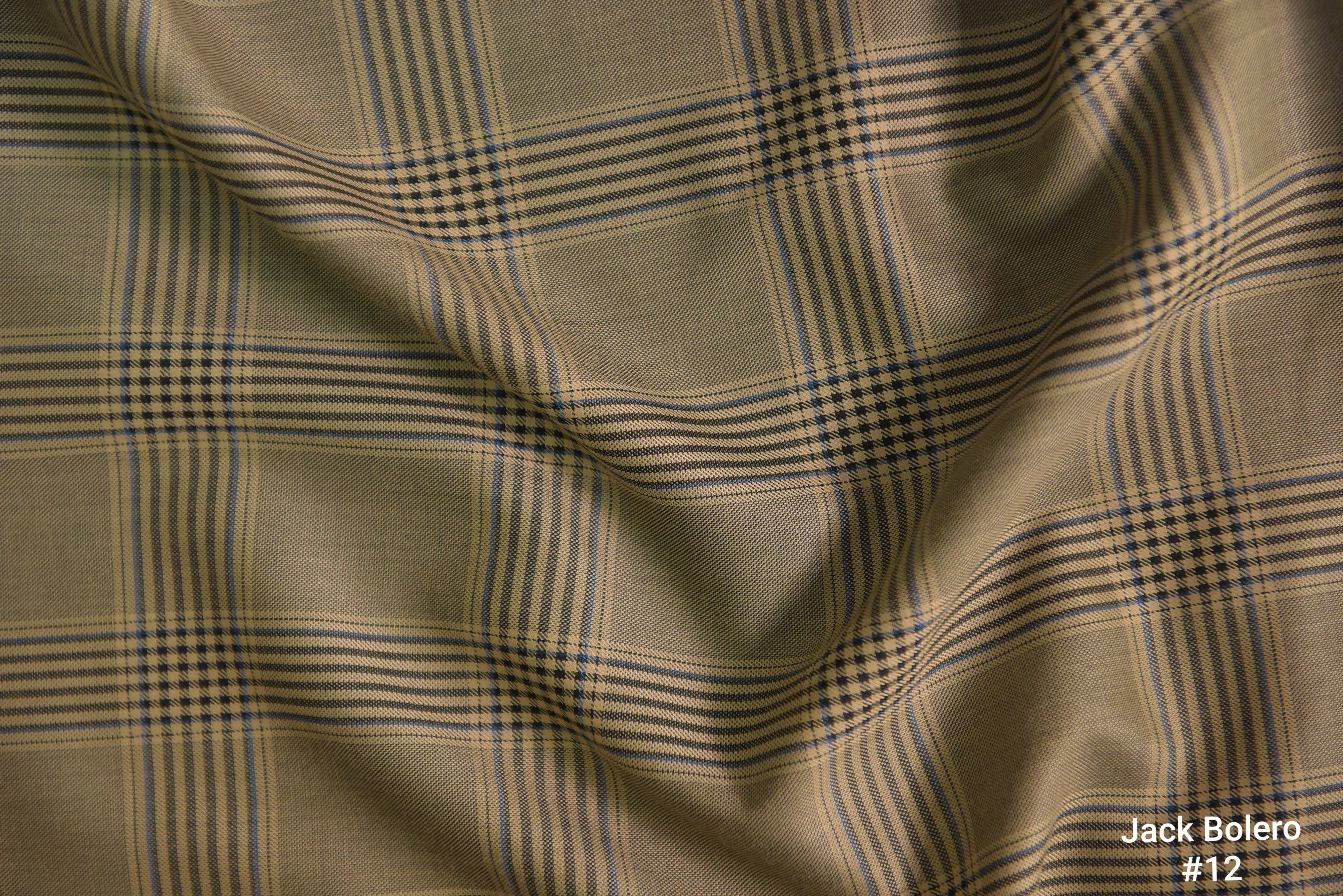 Camel Glen Check Blazer with Navy Lines