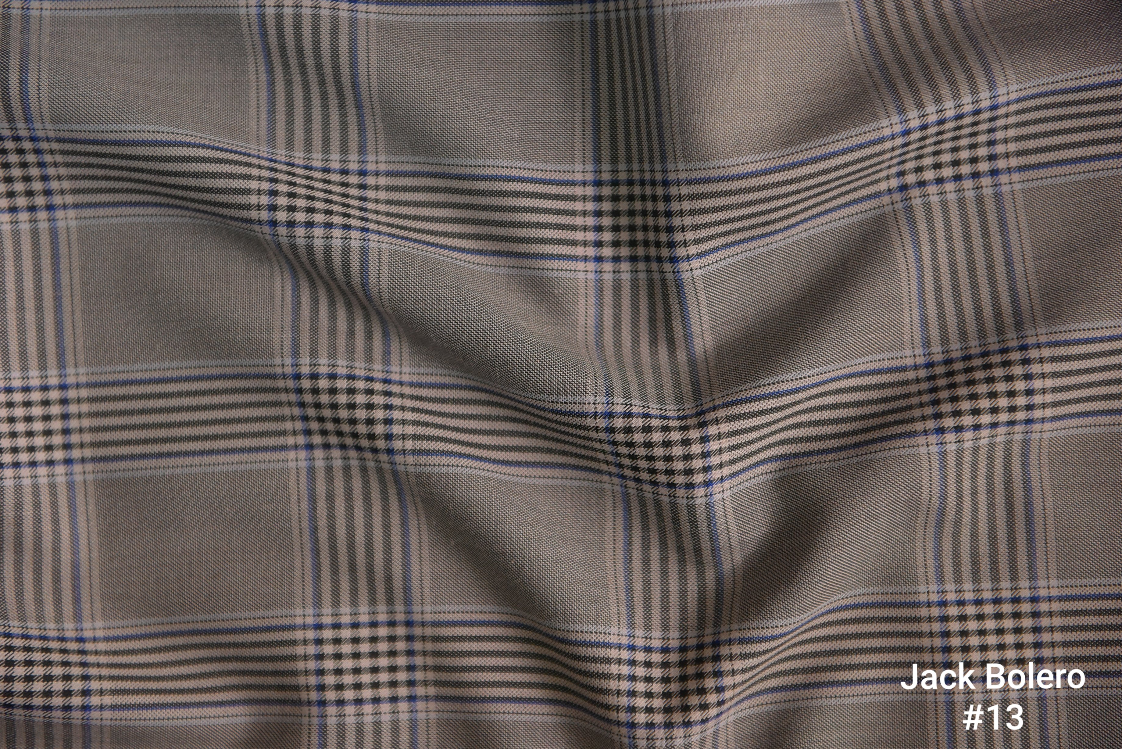 Taupe Glen Check Suit with Navy Accents