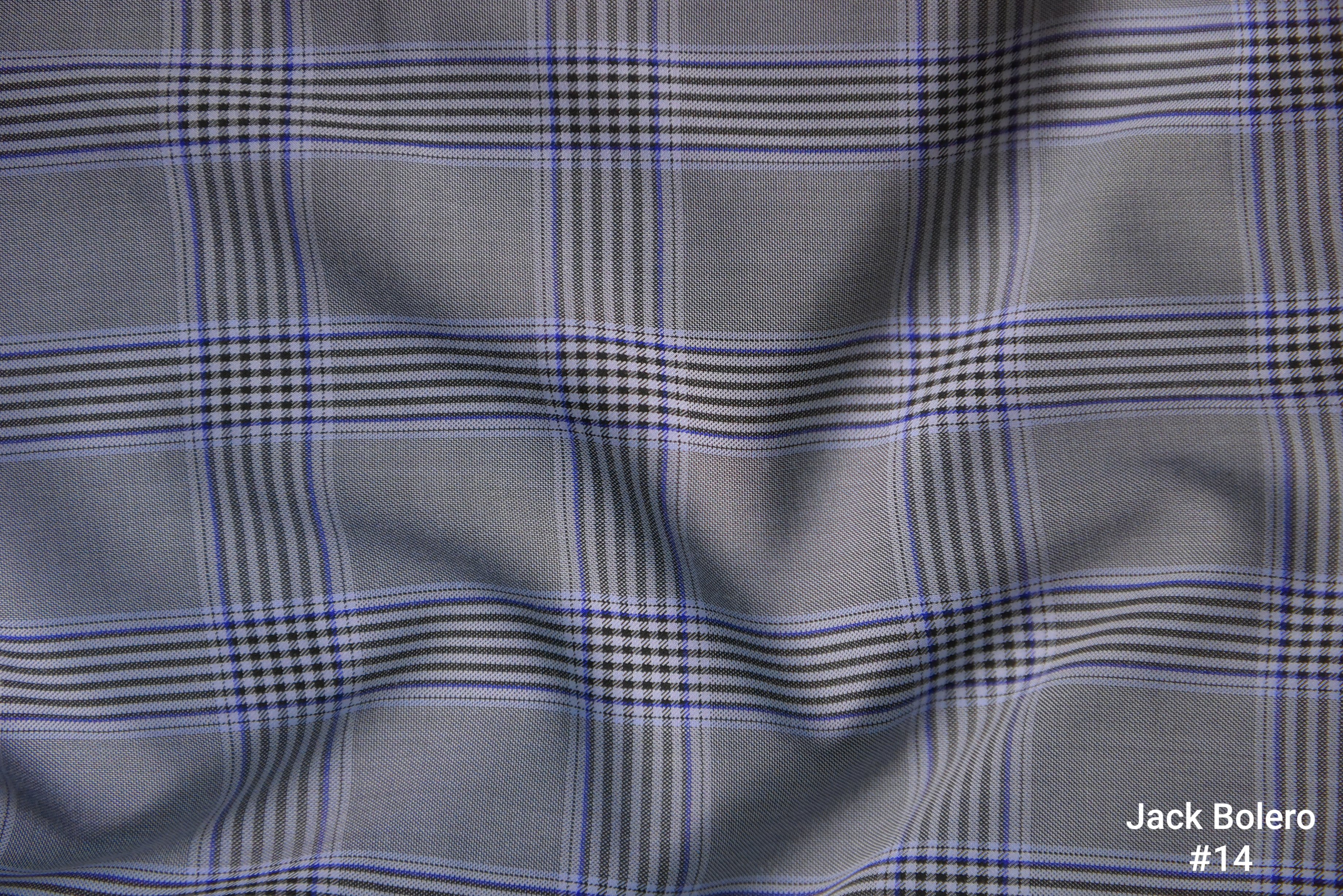 Light Grey Glen Check Blazer with Blue Accents