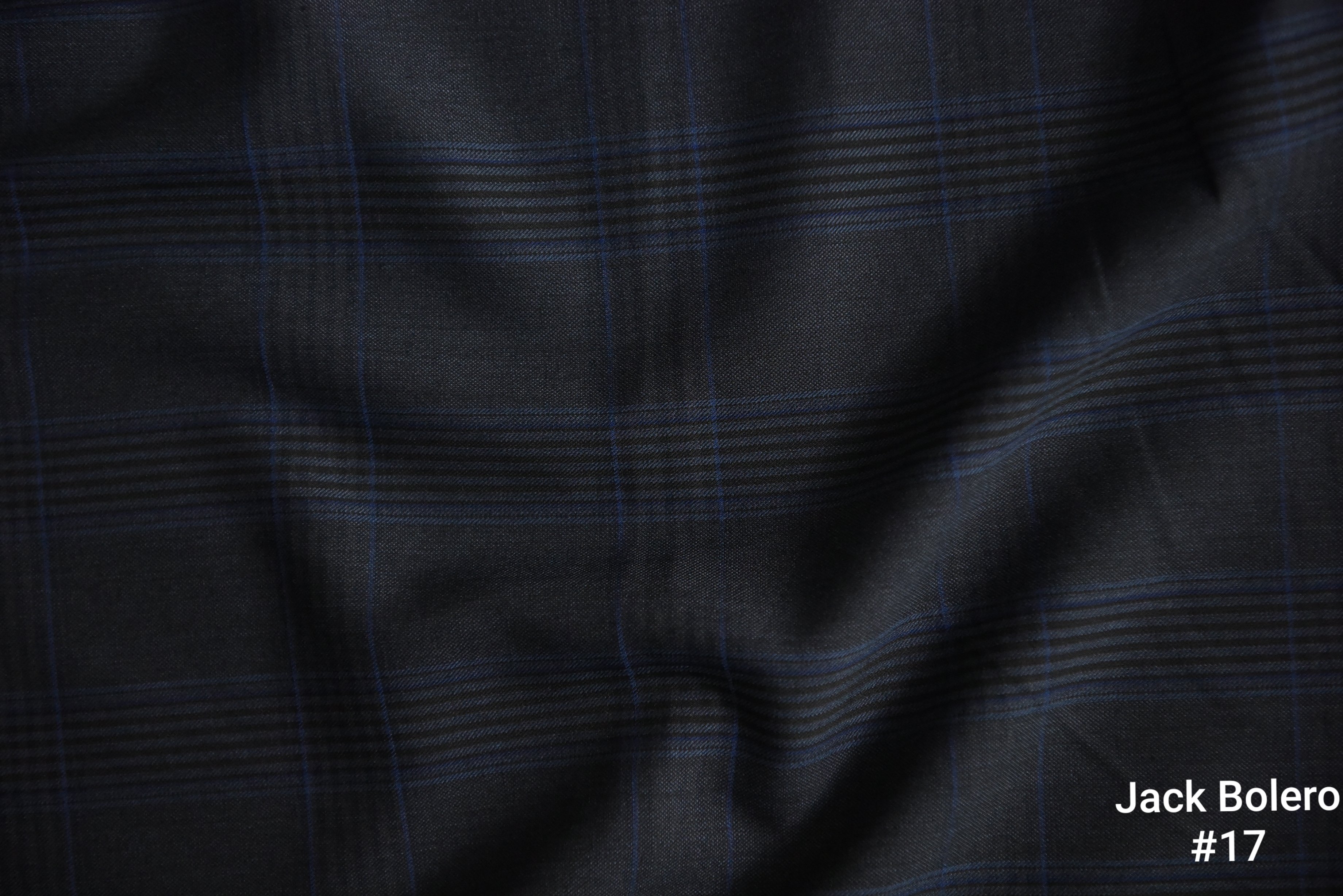 Dark Navy Plaid Suit with Blue Accents