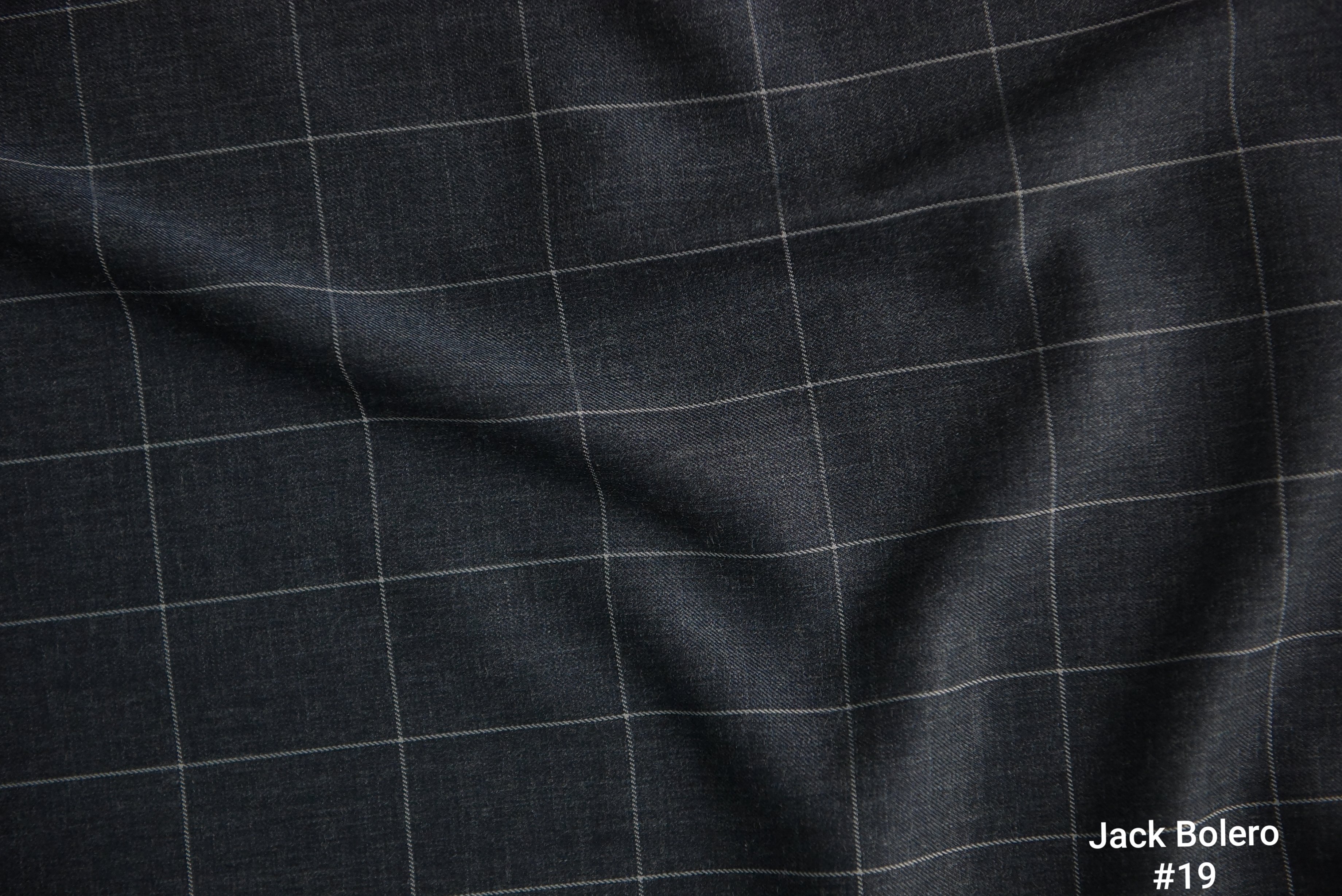 Charcoal Windowpane Suit with Silver Lines