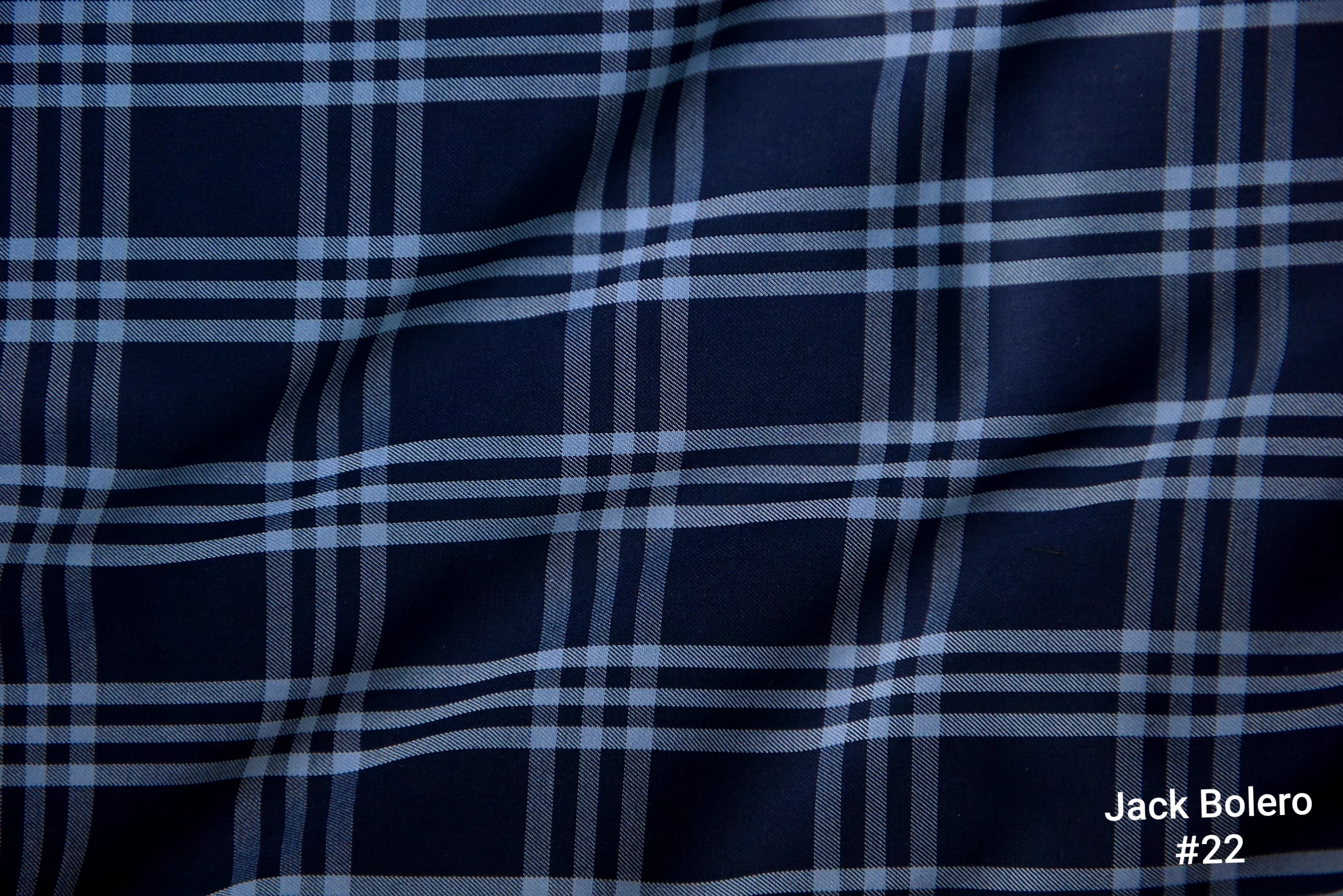 Navy Plaid Suit with Light Blue Lines
