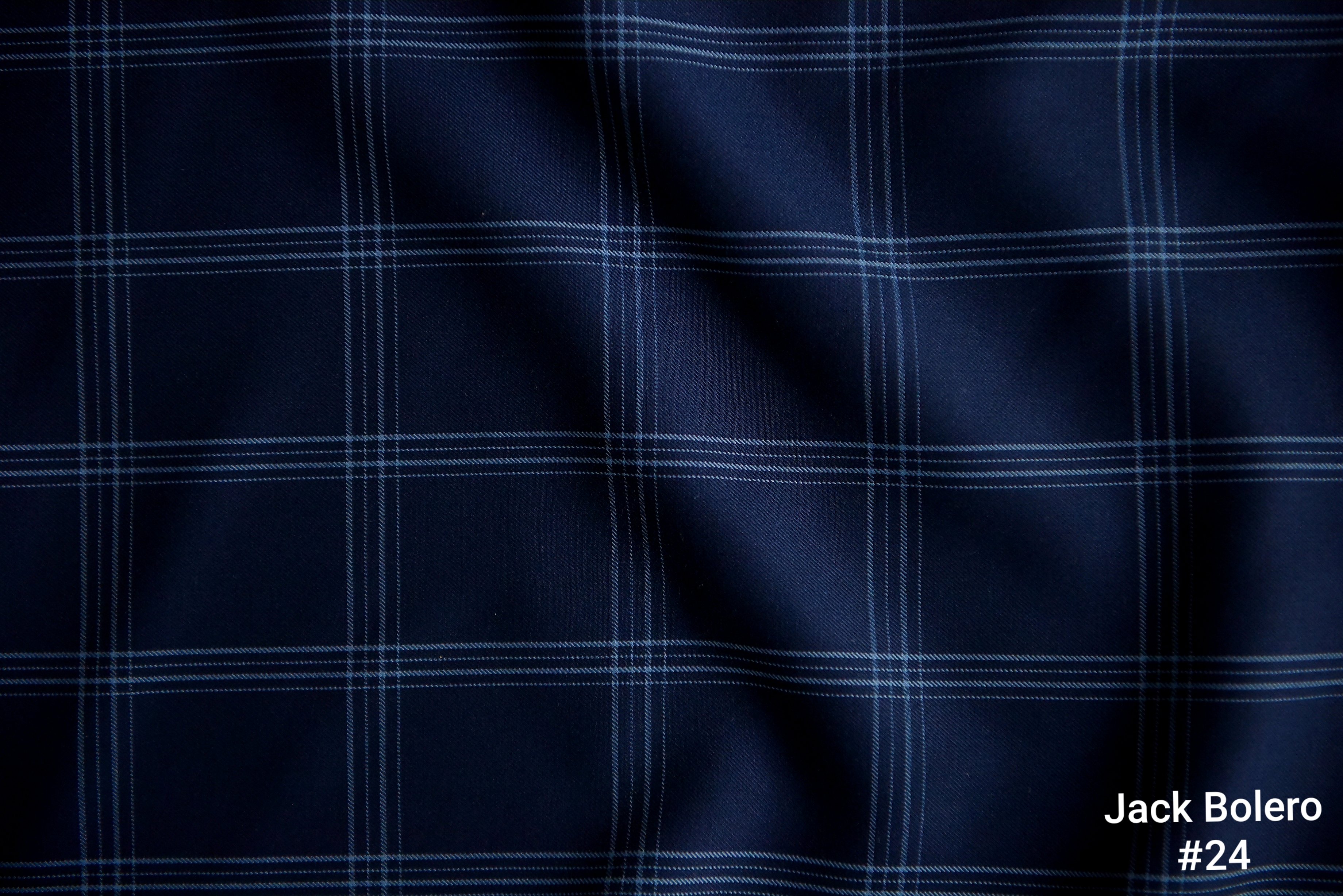 Navy Windowpane Suit with Double Blue Lines